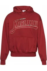 Červená pánská Hoodie mikina s nápisem Karl Kani