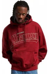 Červená pánská Hoodie mikina s nápisem Karl Kani