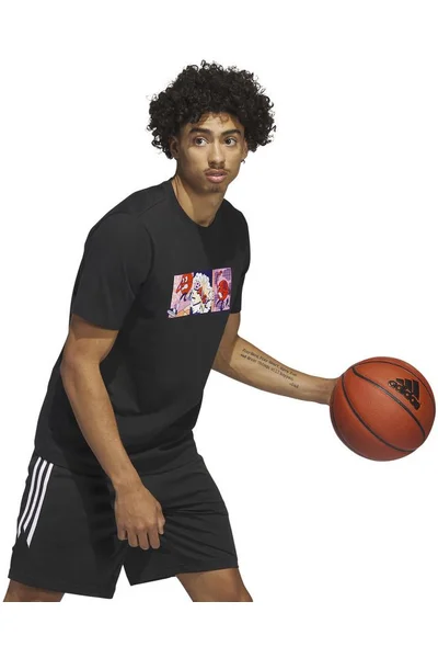 Pánské tričko Adidas černé s potiskem