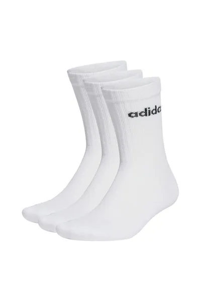 Bílé ponožky Adidas Linear Crew (3 páry)
