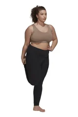 Sportovní hnědá podprsenka pro volný pohyb Luxe Medium-Support Bra Adidas