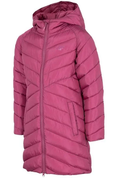 Dívčí tmavě růžová bunda  4F